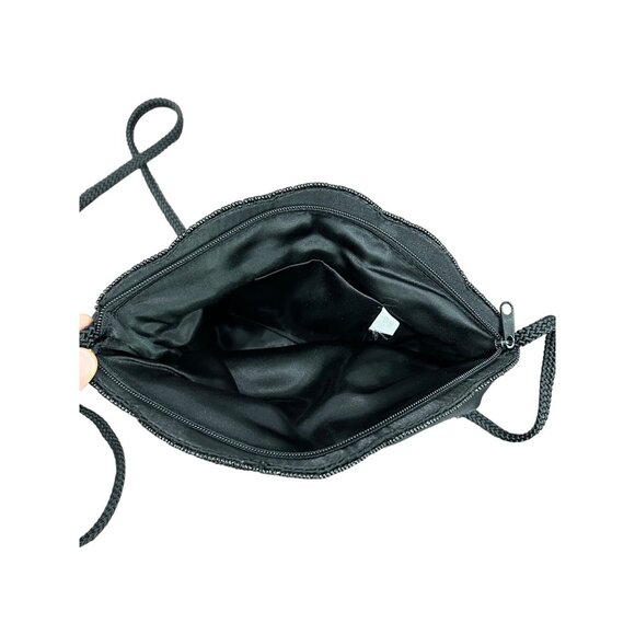 Beaded Black Evening Crossbody Bag With Gold Silver Embellishments - Picture 3 of 10